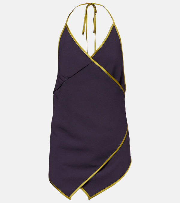  Dries Van Noten Dries Van Noten Crepe Satin Wrap Top 