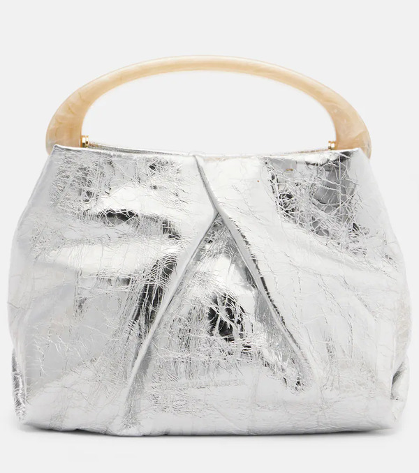  Dries Van Noten Dries Van Noten Crisp Mini Metallic Leather Top-handle Bag 