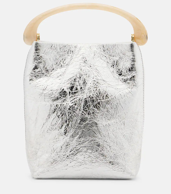 Dries Van Noten Dries Van Noten Crisp Mini Metallic Leather Top-handle Bag 