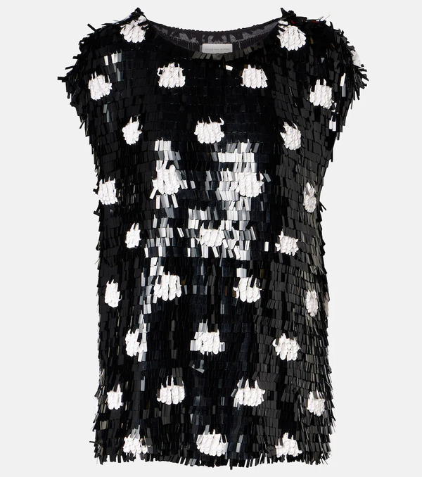  Dries Van Noten Dries Van Noten Cuzco Sequined Silk Top 