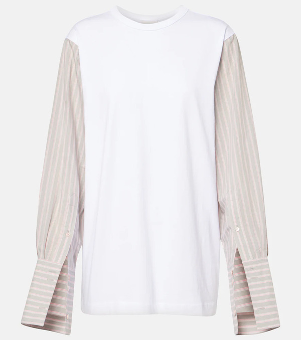  Dries Van Noten Dries Van Noten Deconstructed Cotton-blend T-shirt 