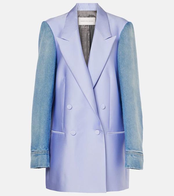  Dries Van Noten Dries Van Noten Denim-trimmed Blazer 