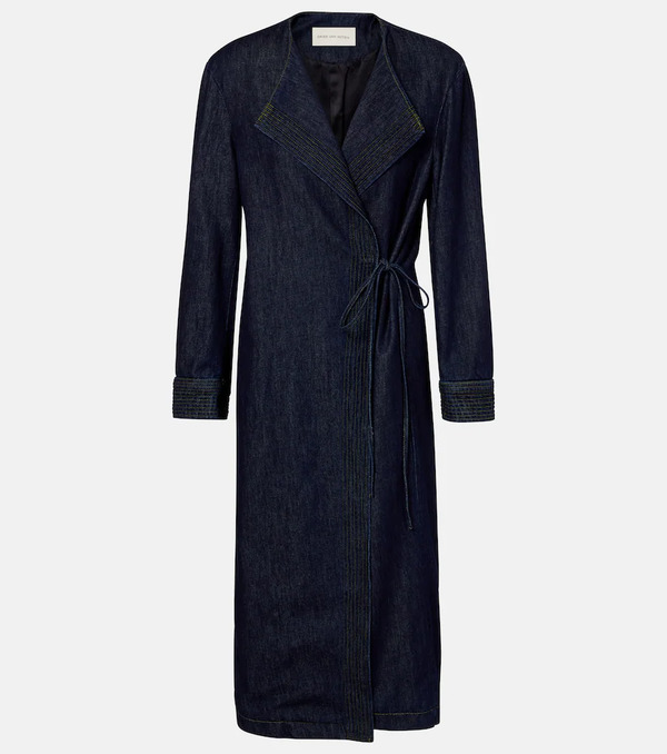  Dries Van Noten Dries Van Noten Denim Wrap Coat 