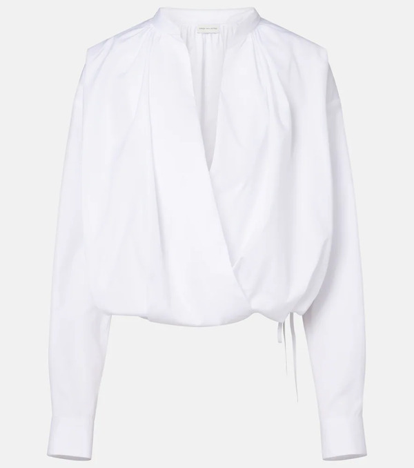  Dries Van Noten Dries Van Noten Draped Cotton Blouse 