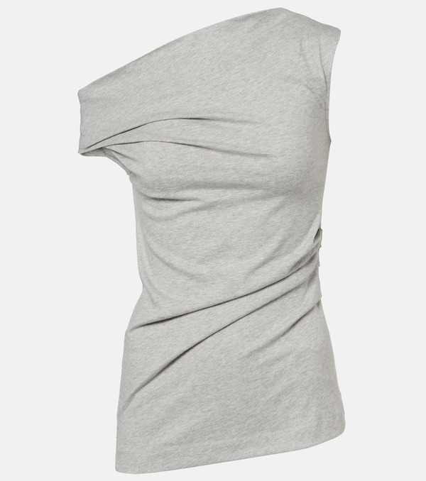  Dries Van Noten Dries Van Noten Draped Cotton Jersey Top 