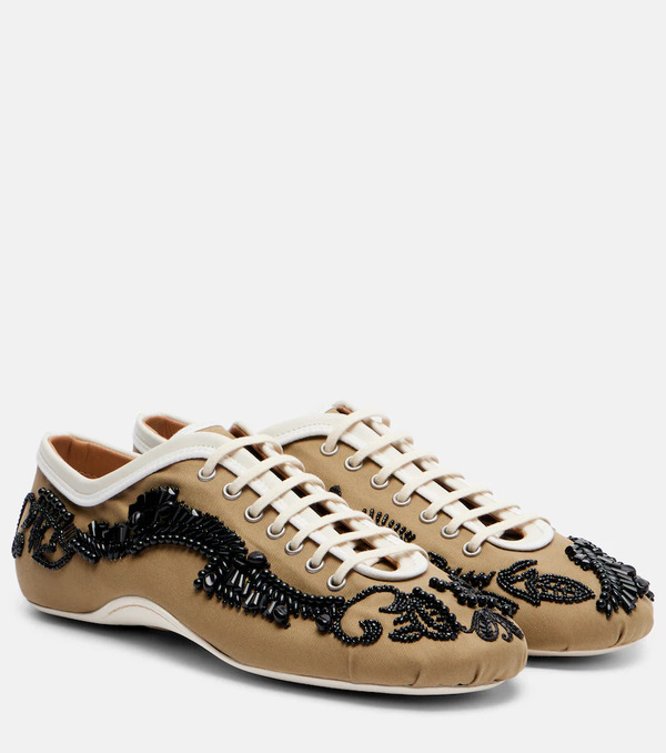  Dries Van Noten Dries Van Noten Embellished Canvas Sneakers 