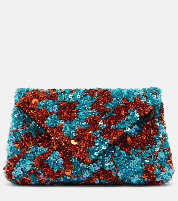  Dries Van Noten Dries Van Noten Embellished Satin Clutch 