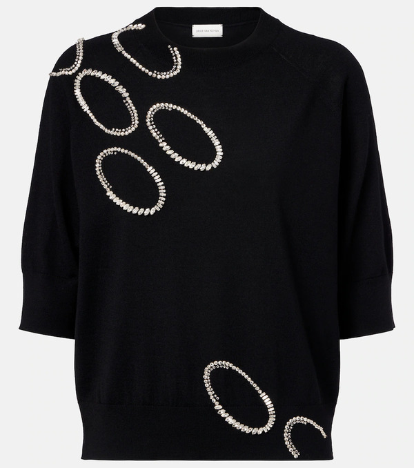  Dries Van Noten Dries Van Noten Embellished Wool Sweater 