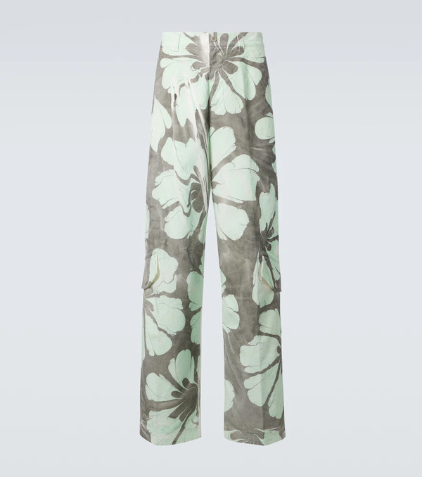  Dries Van Noten Dries Van Noten Floral Cotton Wide-leg Pants 