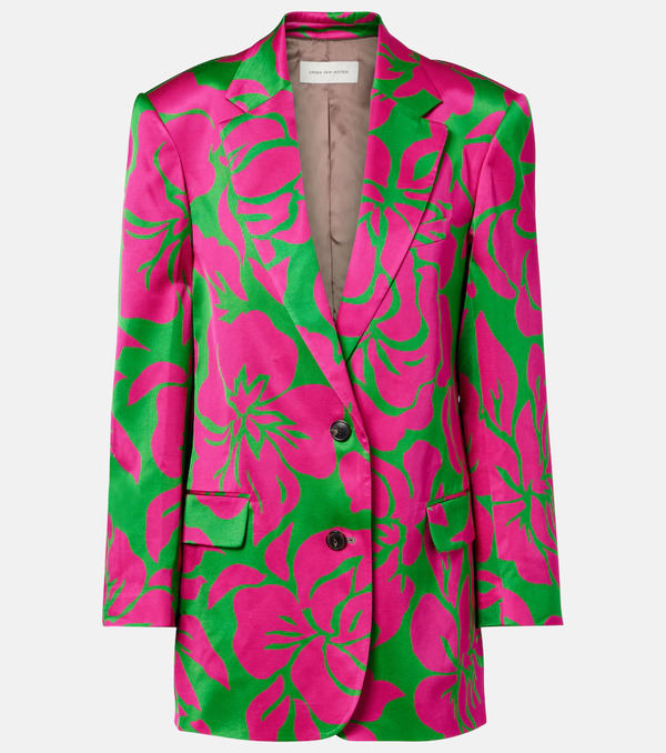  Dries Van Noten Dries Van Noten Floral Satin Blazer 