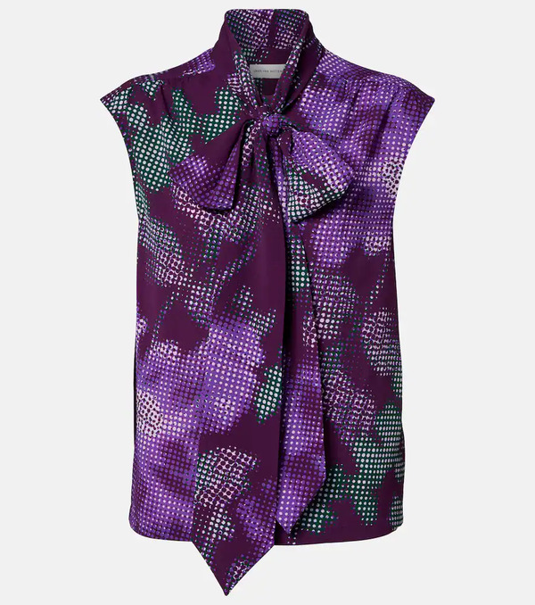  Dries Van Noten Dries Van Noten Floral Tie-neck Top 
