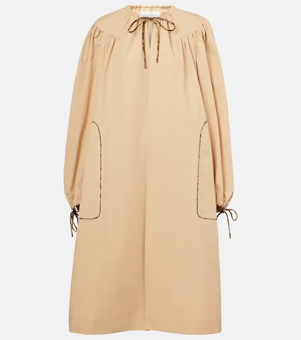  Dries Van Noten Dries Van Noten Gathered Cotton Poplin Coat 
