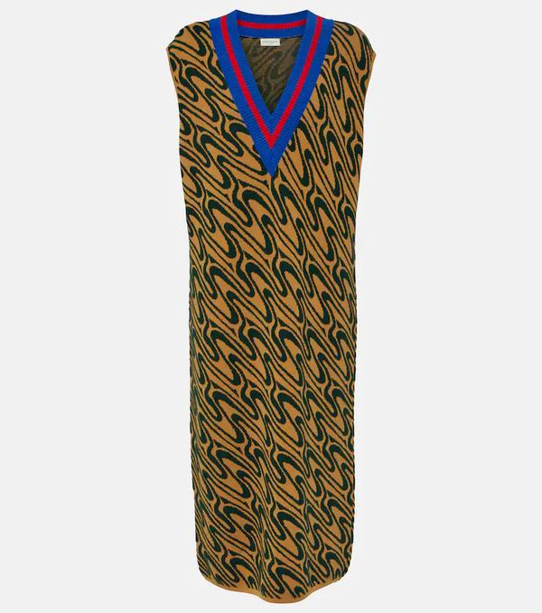  Dries Van Noten Dries Van Noten Intarsia Midi Dress 