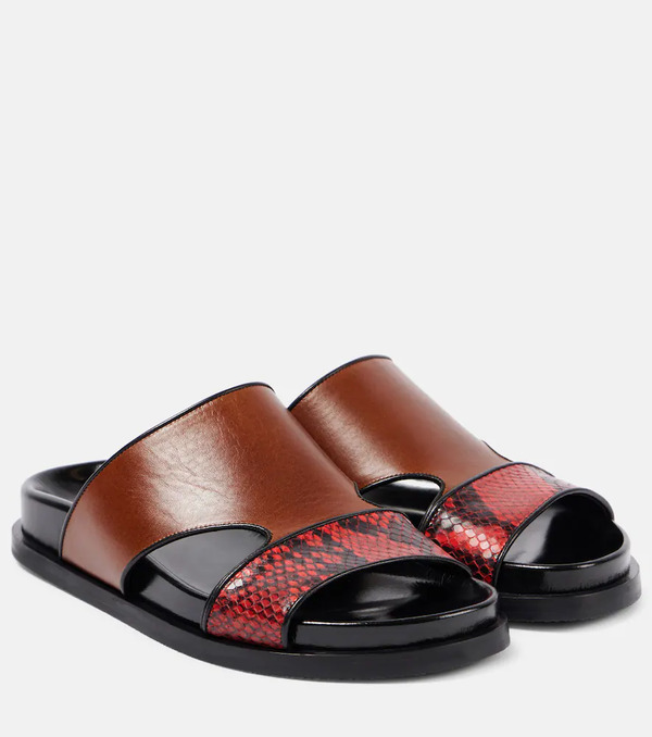  Dries Van Noten Dries Van Noten Leather Slides 