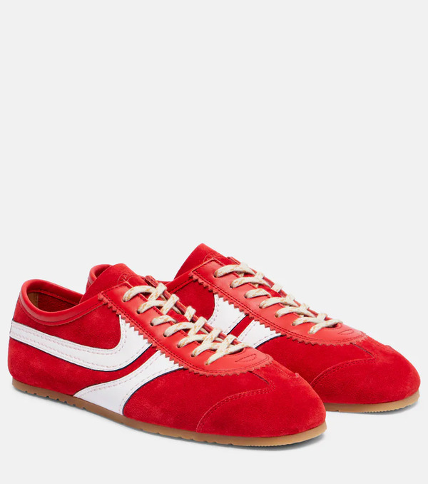  Dries Van Noten Dries Van Noten Leather-trimmed Suede Sneakers 