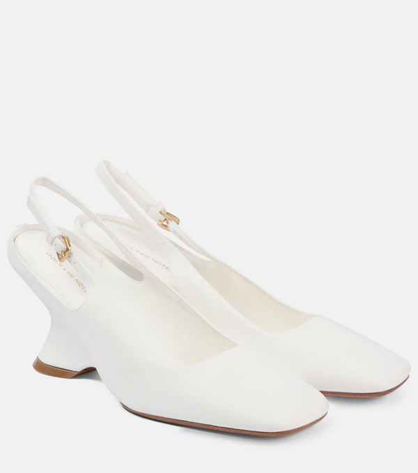  Dries Van Noten Dries Van Noten 75 Leather Wedges 