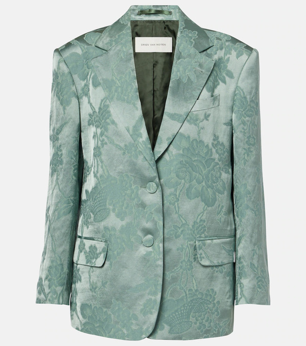  Dries Van Noten Dries Van Noten Linen-blend Jacquard Blazer 