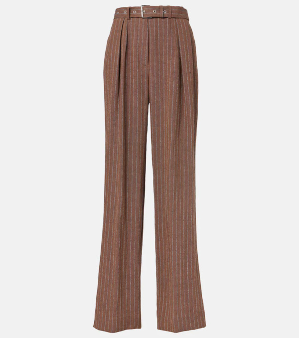  Dries Van Noten Dries Van Noten Linen-blend Wide-leg Pants 