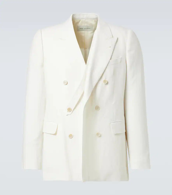  Dries Van Noten Dries Van Noten Linen, Wool, Silk, And Cashmere Blazer 