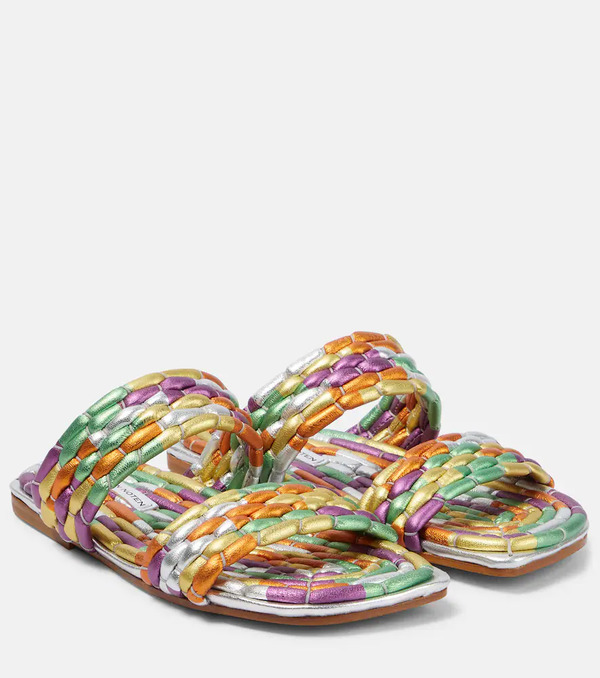 Dries Van Noten Dries Van Noten Metallic Leather Sandals 