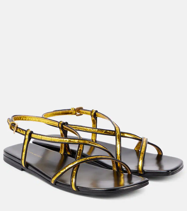  Dries Van Noten Dries Van Noten Metallic Leather Sandals 