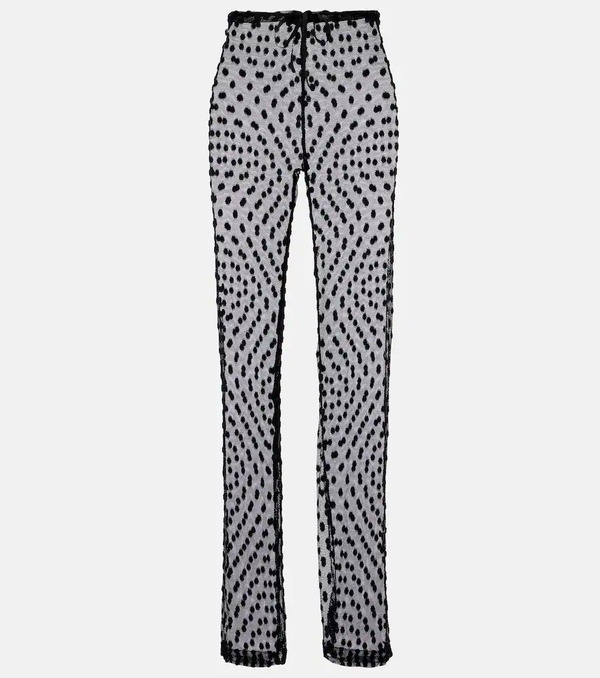  Dries Van Noten Dries Van Noten Polka-dot Mesh Slim Pants 