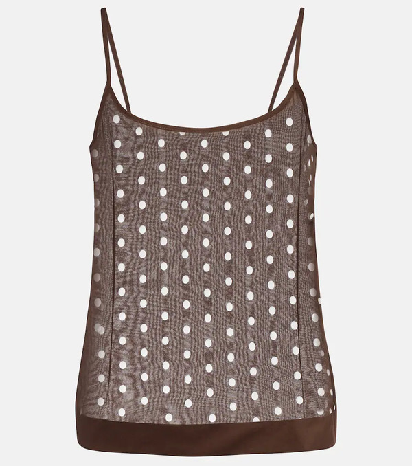  Dries Van Noten Dries Van Noten Polka-dot Silk-blend Tank Top 