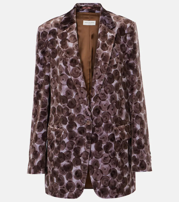  Dries Van Noten Dries Van Noten Printed Cotton-blend Blazer 