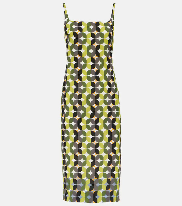  Dries Van Noten Dries Van Noten Printed Crepe Midi Dress 