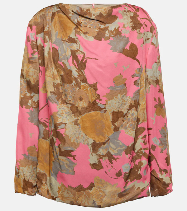 Dries Van Noten Dries Van Noten Printed Draped Blouse 