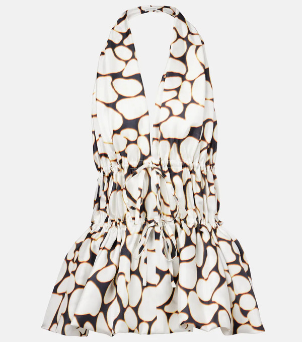  Dries Van Noten Dries Van Noten Printed Halterneck Silk Twill Top 