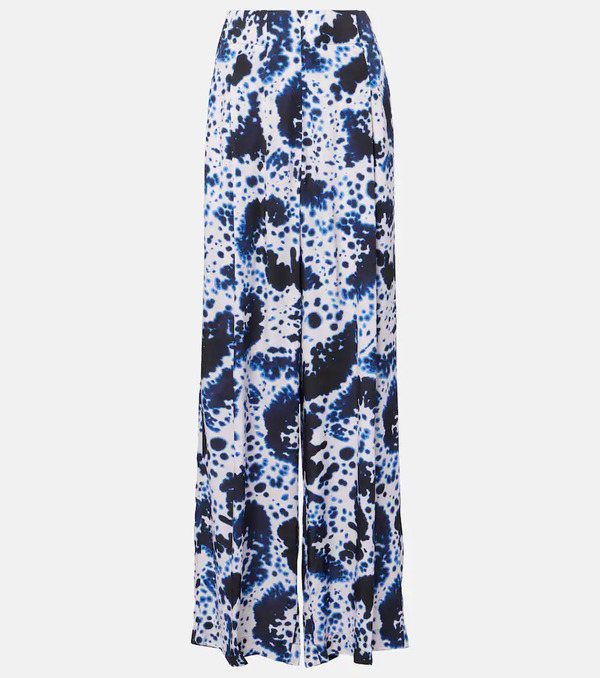  Dries Van Noten Dries Van Noten Printed High-rise Wide-leg Pants 