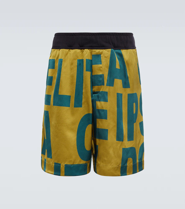  Dries Van Noten Dries Van Noten Printed Mid-rise Jersey Shorts 