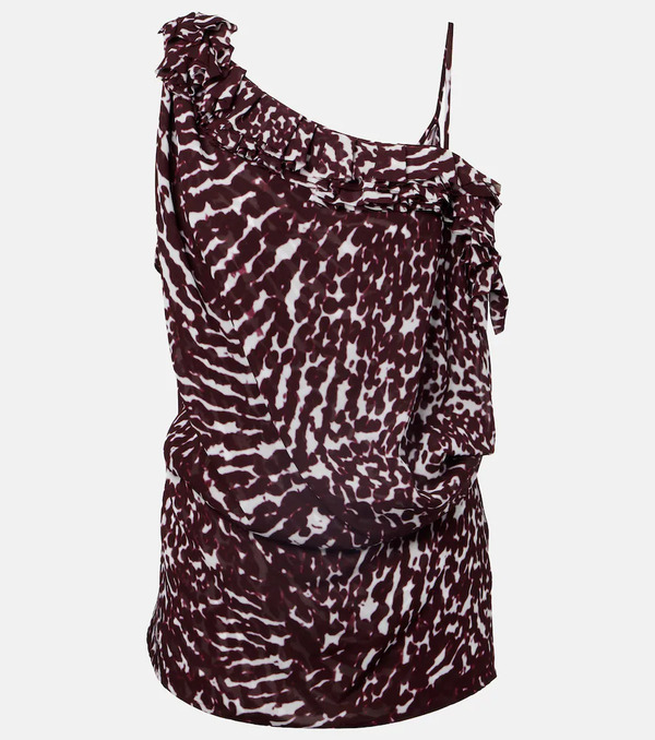  Dries Van Noten Dries Van Noten Printed Ruffled Top 