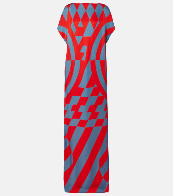  Dries Van Noten Dries Van Noten Printed Satin Maxi Dress 