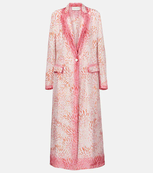  Dries Van Noten Dries Van Noten Printed Silk Coat 