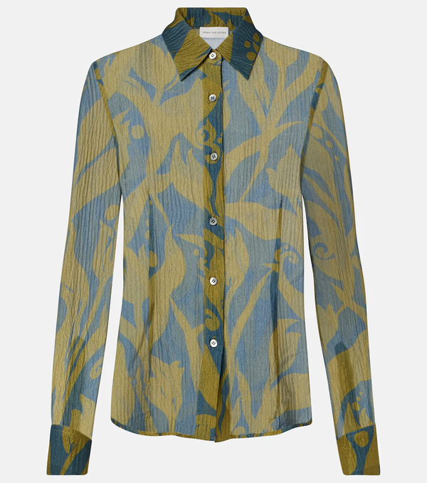  Dries Van Noten Dries Van Noten Printed Silk Shirt 
