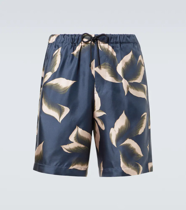  Dries Van Noten Dries Van Noten Printed Silk Shorts 