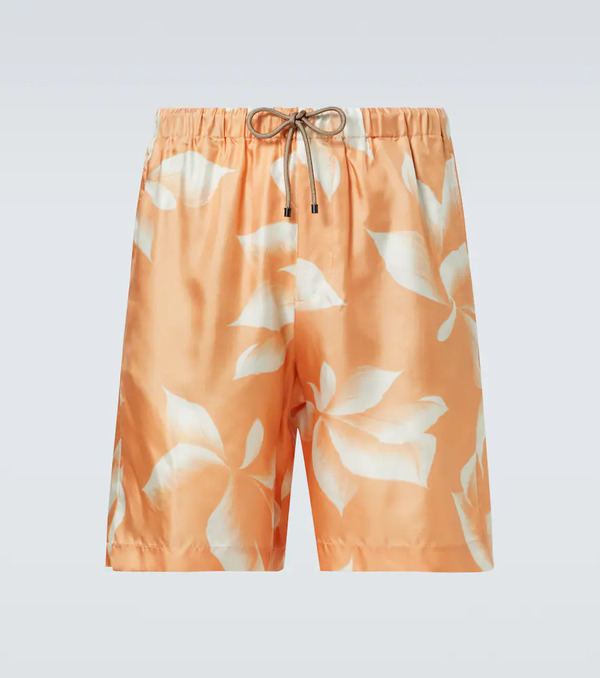  Dries Van Noten Dries Van Noten Printed Silk Shorts 