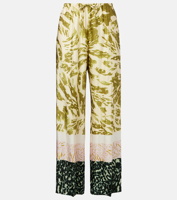  Dries Van Noten Dries Van Noten Printed Wide-leg Pants 