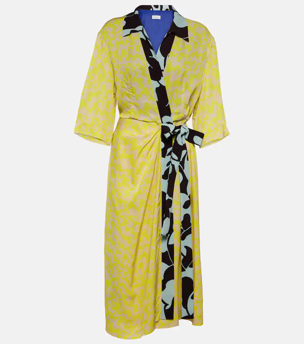  Dries Van Noten Dries Van Noten Printed Wrap Midi Dress 