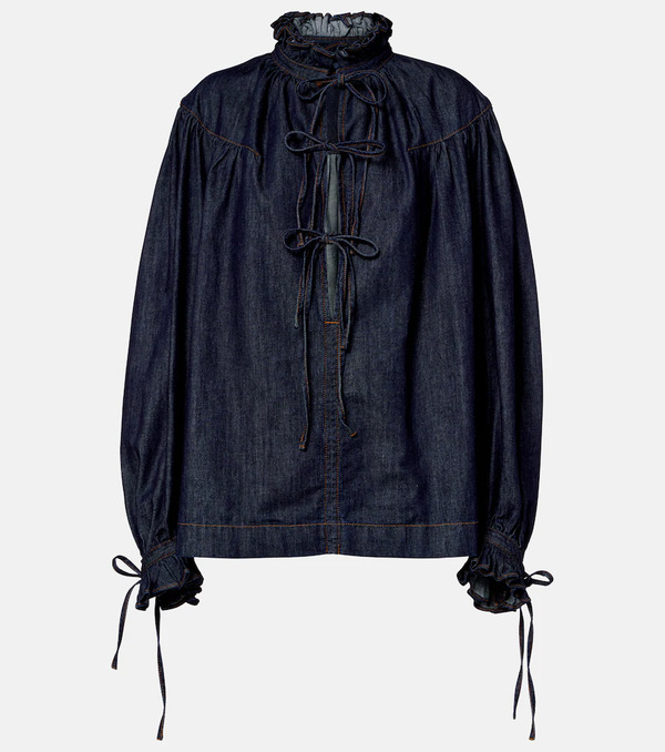  Dries Van Noten Dries Van Noten Ruffled Cotton Blouse 