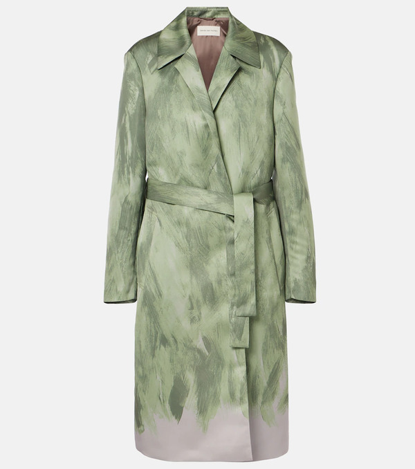  Dries Van Noten Dries Van Noten Satin Wrap Coat 