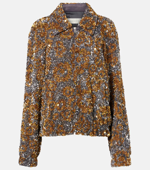  Dries Van Noten Dries Van Noten Sequined Blouson Jacket 