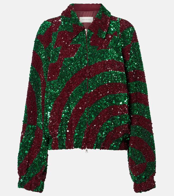  Dries Van Noten Dries Van Noten Sequined Blouson Jacket 