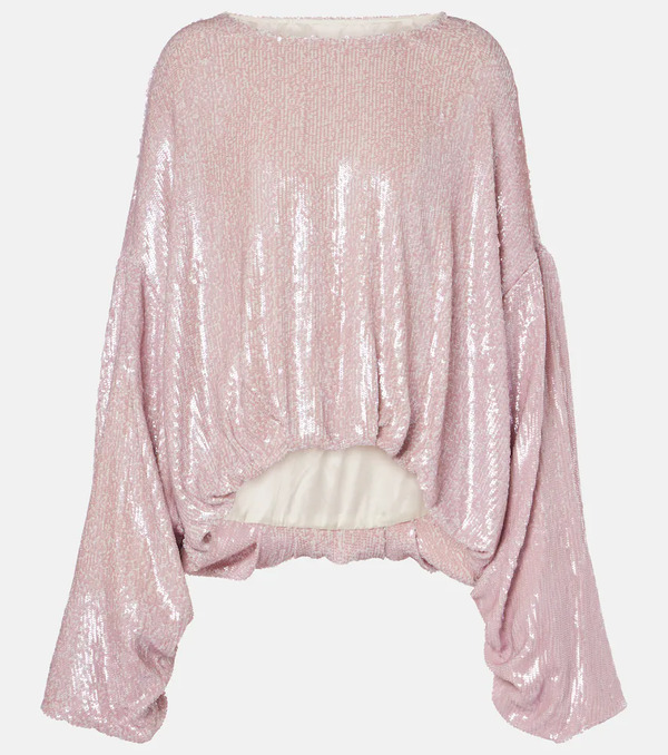  Dries Van Noten Dries Van Noten Sequined Gathered Blouse 