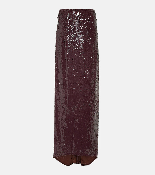  Dries Van Noten Dries Van Noten Sequined Jersey Maxi Skirt 