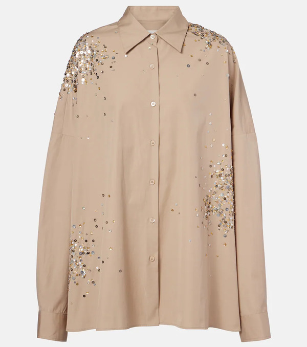  Dries Van Noten Dries Van Noten Sequined Oversized Cotton Shirt 