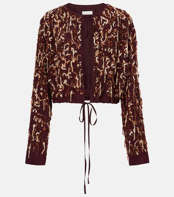  Dries Van Noten Dries Van Noten Sequined Silk Jacket 