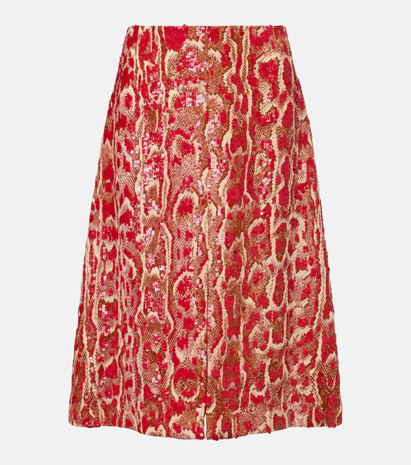  Dries Van Noten Dries Van Noten Shera Sequined Midi Skirt 